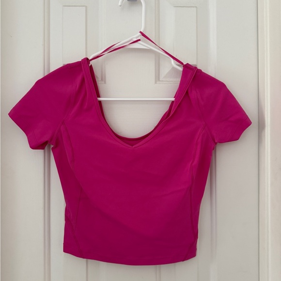 lululemon athletica Tops - Lululemon Athletica Pink Fitted Crop Top